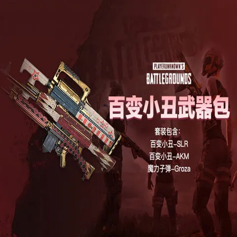 PUBG绝地求生吃鸡百变小丑武器包枪皮肤CDK马戏团SLR/AKM/Groza