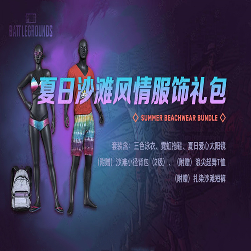 PUBG绝地求生吃鸡夏日沙滩风情服饰礼包CDK皮肤夏日三色泳衣端游-封面