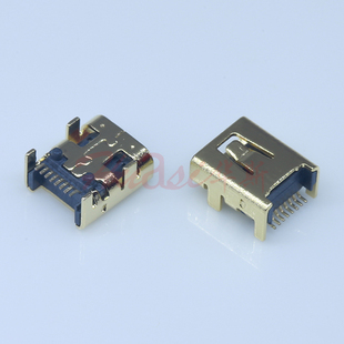 MINI USB 8Pin母座前插后贴 镀金/镀镍MP3/MP4平板电脑相机充电座