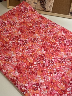 棉麻玫粉色小碎花印花衬衣裙子连衣裙床品居家服diy长3米宽1.45米