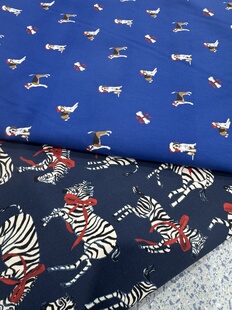 纯棉府绸小狗斑马印花衬衣裙子连衣裙床品居家服diy长3米宽1.45米