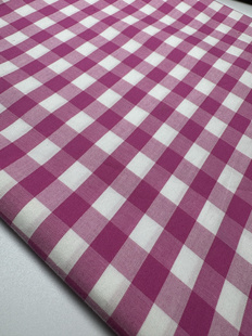 高密色织格玫红色纯棉裙子睡衣睡裤家居服衬衣面料2米价