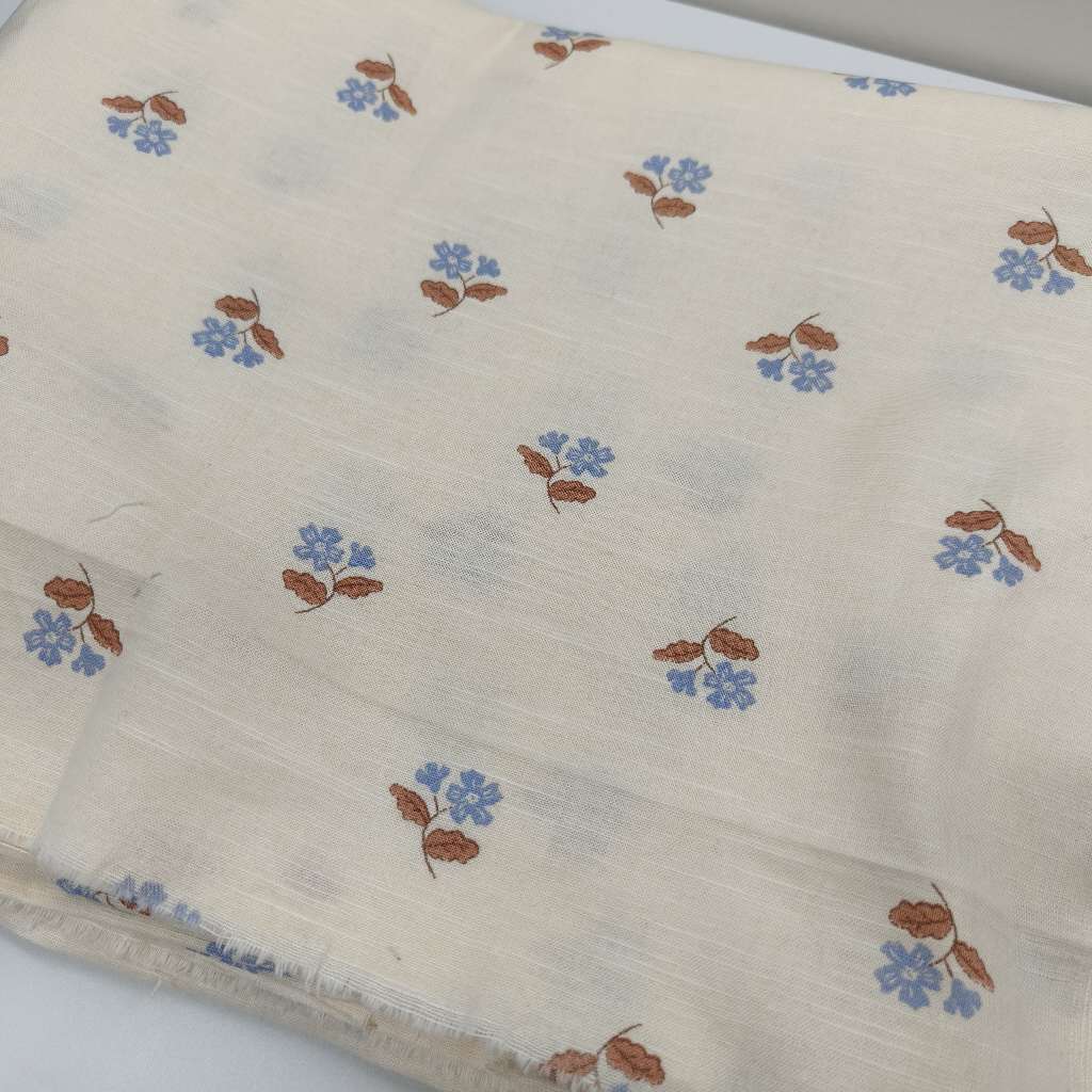 杏色麻棉柔软文艺风花花3米 做裙子桌布门帘