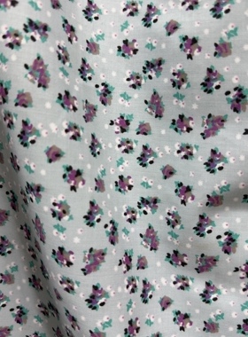 涤棉府绸湖蓝色底小碎花衬衫裙子连衣裙床品居家服 长3米宽1.45米