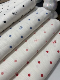 纯棉提花波点蝴蝶结衬衣裙子连衣裙床品居家服diy长3米宽1.45米