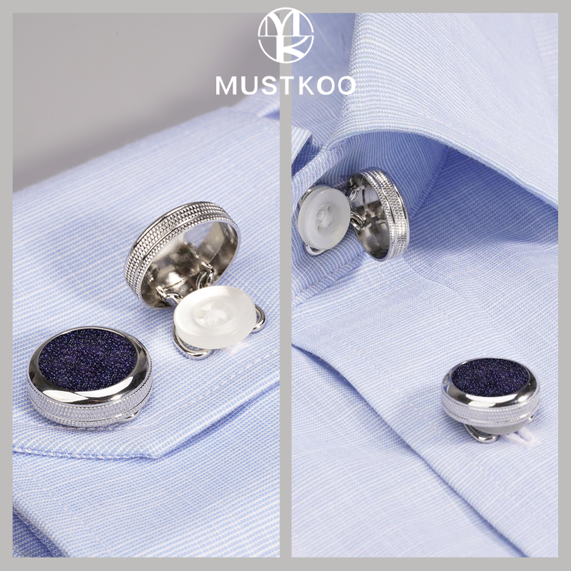 玛诗杜原创设计衬衫扣免打孔两用袖扣男女生日礼物礼盒装免费刻字