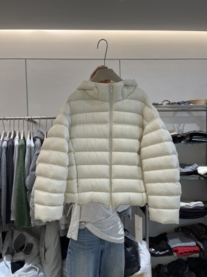 T.BECH韩系连帽泡芙95白鸭绒排骨羽绒服女冬季宽松保暖短款外套潮