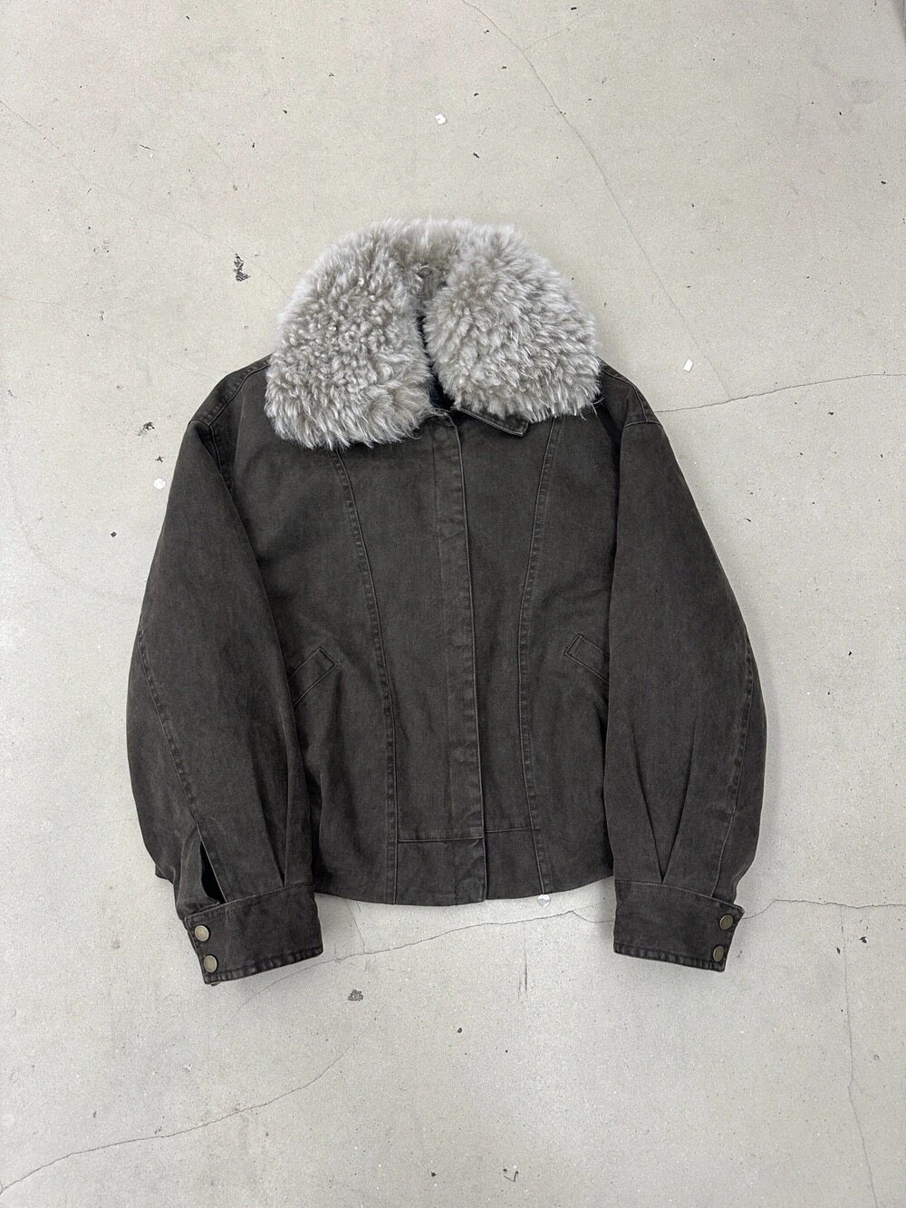 复古可拆卸毛领派克90白鸭绒羽绒服女复古翻领宽松羽绒内胆短外套