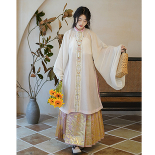 南知意 小篮花 原创汉服女明制立领对襟长衫琵琶袖日常夏款