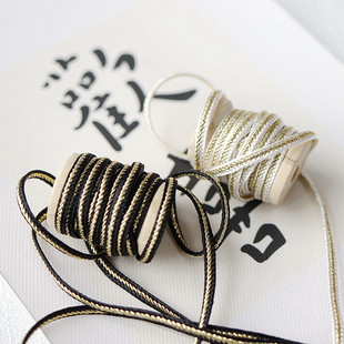 台版 娃衣材料 黑白色娃衣旗袍辅料金银线刺绣编织带蕾丝嵌边洋装