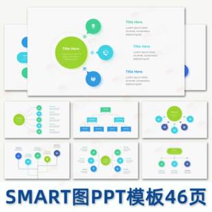 高级感简约PPT模板素材创意Smart图集模板周报月报工作汇报033