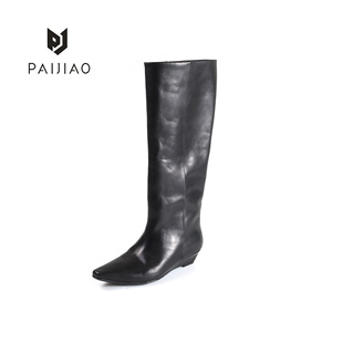 显瘦长筒靴XC1114 新品 伴侣靴2025冬款 尖头长筒靴女靴阔腿裤