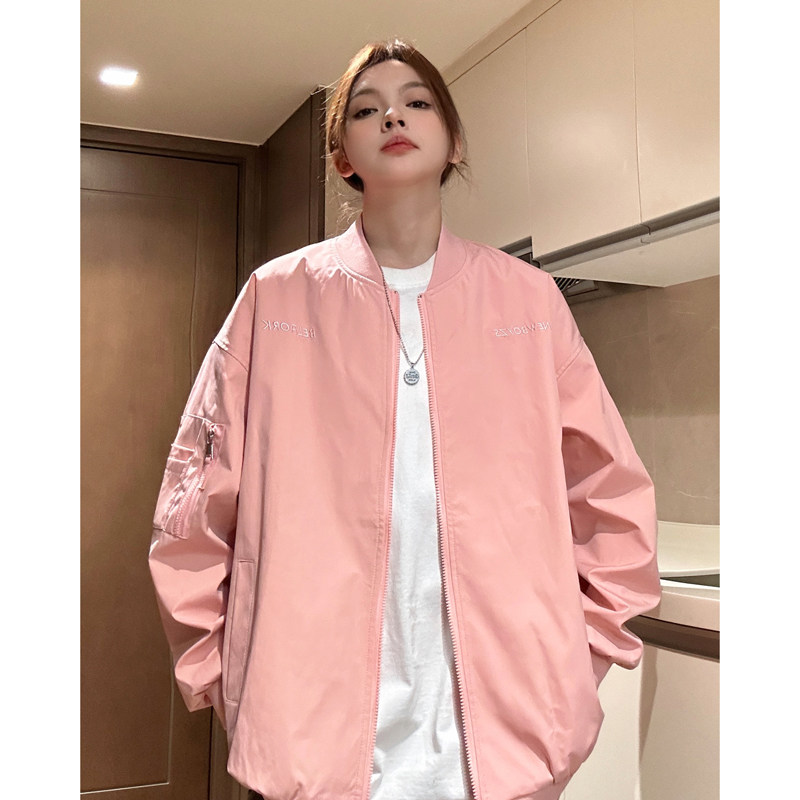 秋季棒球服外套女春季新款美式复古设计小众宽松夹克上衣7813-P88,男装夹克,电商C213(原B265)