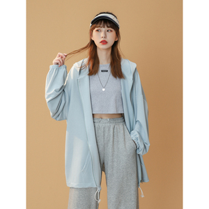 中性风！2025年夏装新品港风宽松连帽防晒衣纯色开衫外套ZM97-P58，男装防晒衣，电商C213(原B265)