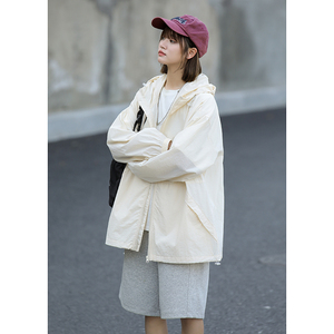 2025夏季新款防晒衣美式户外情侣装宽松皮肤衣女UPF50+  7816-P48图片