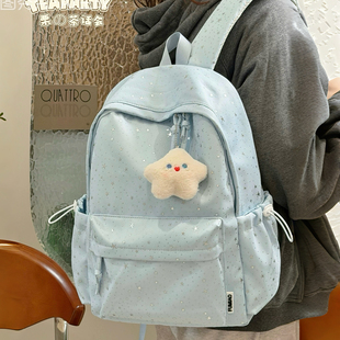 星星书包新款 大容量可爱高中生轻便ins风双肩包简约大学生背包
