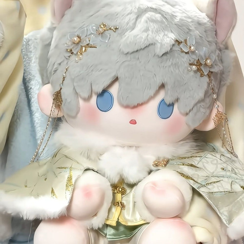 星醒醒sp兔毛沈星回40cm坐姿棉花娃娃恋与深空棉花娃娃 一番赏