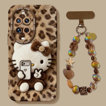适用华为nova14pro手机壳nove13新款nove12硅胶novo11挂绳手链note10se全包5智选hi防摔9/8豹纹KT猫咪7女6套