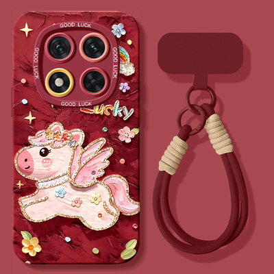 适用红米note15pro手机壳turbo4pro新款小米note14硅胶13挂绳redmi新年12pro+全包11防摔2026油画马女保护套