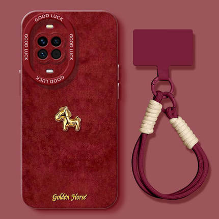 金色小马适用华为nova13手机壳6马年5智选hi2026新年7新款nove14高级防摔9/8女nove12pro硅胶note10se保护套n