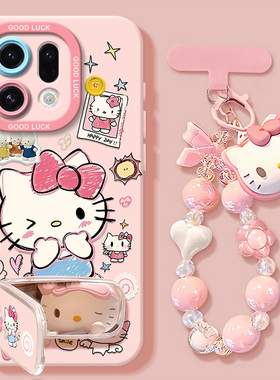 粉红凯蒂猫适用oppofindx9手机壳findx8pro新款oppo硅胶findx7挂绳x8spro+卡通x6全包x5防摔x32女0pp0保护套