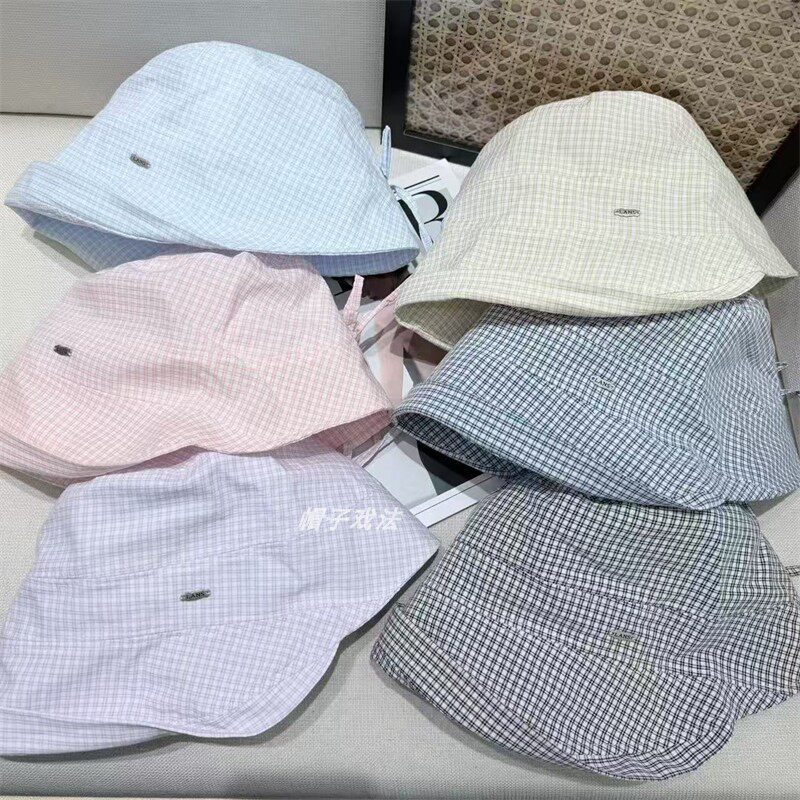 不规则帽檐遮阳斜边小卷沿复古显瘦百搭休闲韩版女彩格春季渔夫帽