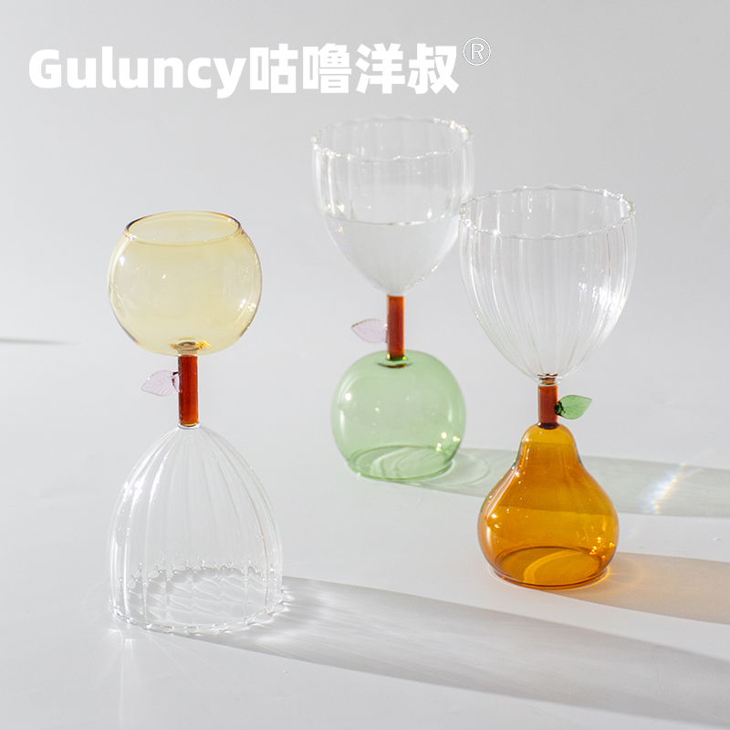 糖果纯色水杯高颜值女礼物创意玻璃杯子网红手工无铅鸡尾酒杯