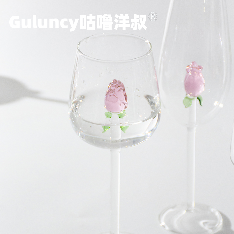 香槟红酒杯新婚礼物无铅水晶高脚杯子高颜值杯结婚礼物法式中古