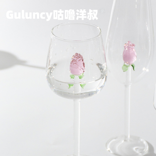 香槟红酒杯新婚礼物无铅水晶高脚杯子高颜值杯结婚礼物法式 中古