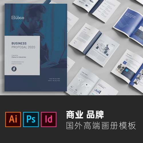 企业宣传册商业商务品牌AI ID手册画册设计PSD模板Indesign  INDD