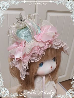 Lolita原创手作洛丽塔蕾丝蝴蝶结安东尼蛋糕青草马卡龙小皇冠礼帽