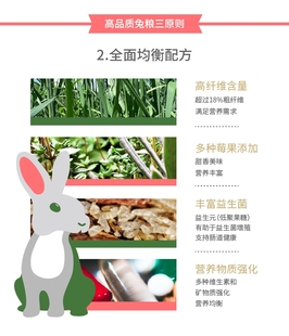 现货乐兔司Lepus幼兔粮布格斯同配方 苜蓿草粮蓝莓蔓越莓兔粮2kg