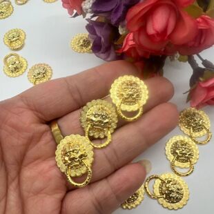 优品狮子头仿古拉手金库银库门钉配件中式弹簧狮子头拉手小拉环