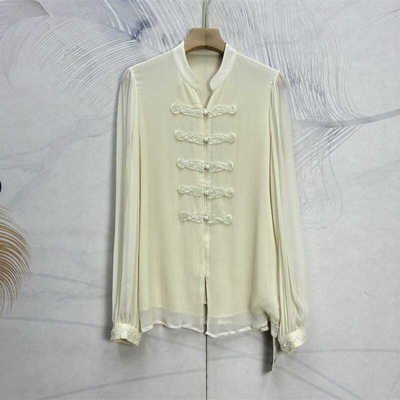 桑蚕丝衬衫显瘦时尚上衣新款洋气