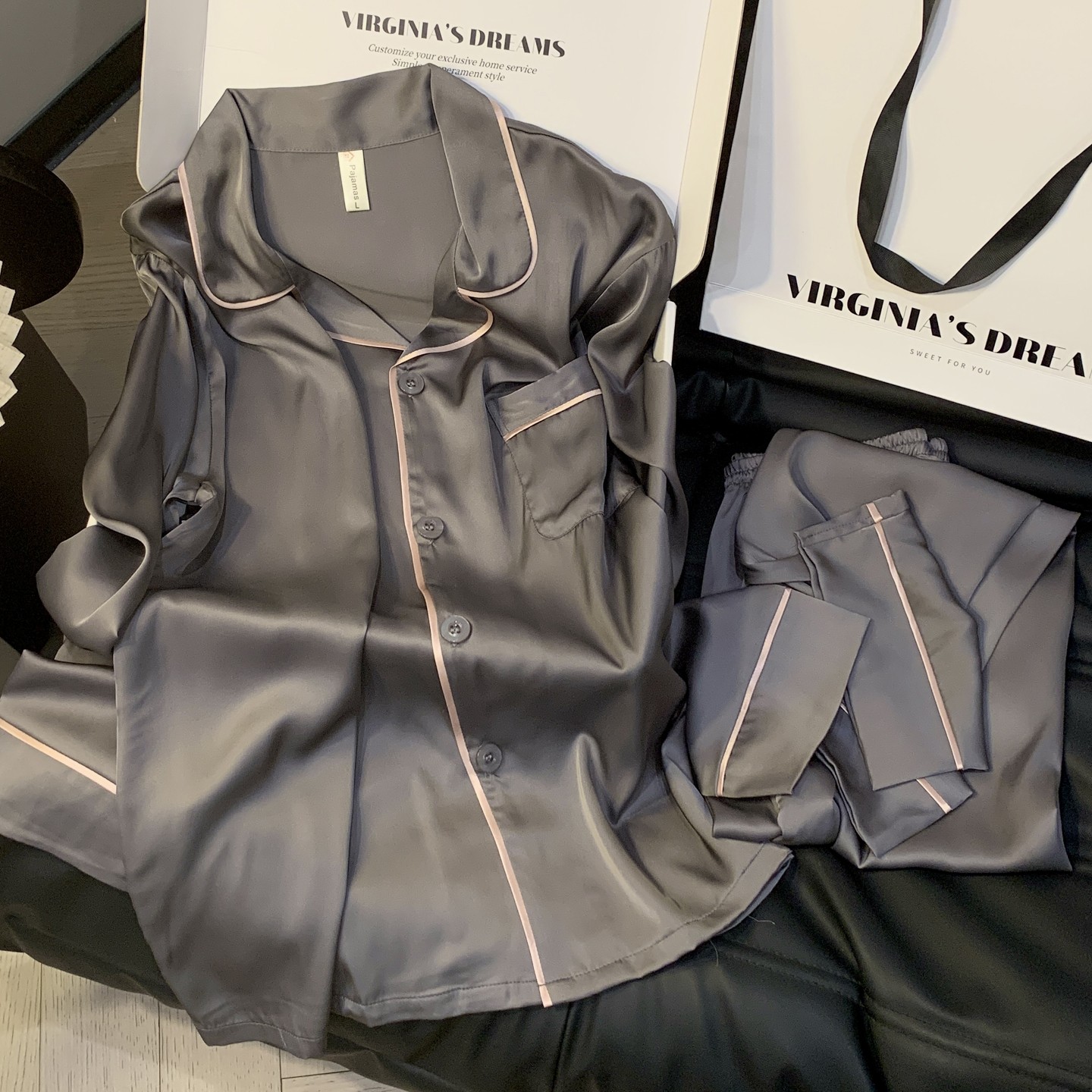 男士睡衣春秋季冰丝长袖