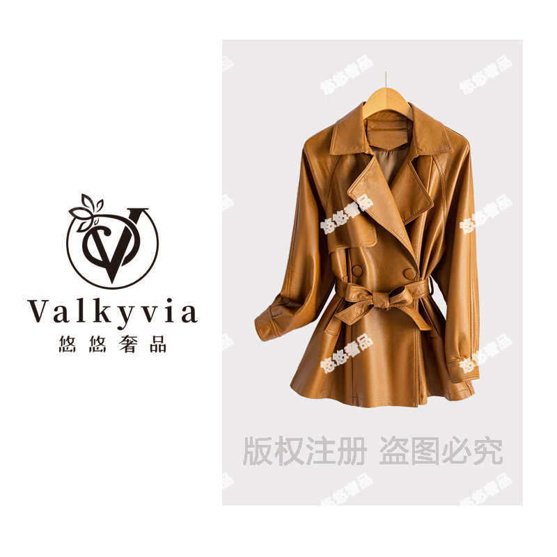 【Valkyvia/悠悠奢品】833真皮皮衣女中长款款绵羊皮外套外套