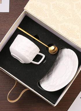 复古咖啡杯碟套装礼盒情人节礼物陶瓷喝水杯子下午茶精致新婚礼物