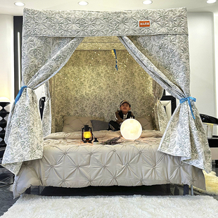 冬季儿童遮光床帘蚊帐床上秋冬保暖防风防寒加棉加厚成人夹棉帐篷