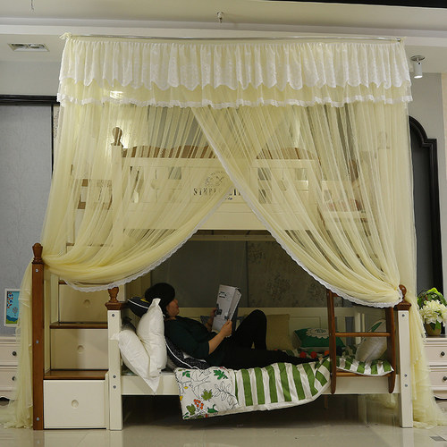 子母床高低床上下铺梯形双层蚊帐