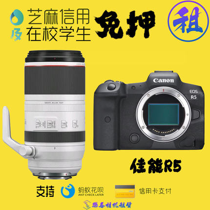 出租相机佳能R5/r62机身/RF100-500/200-800mm镜头演唱会追星免押