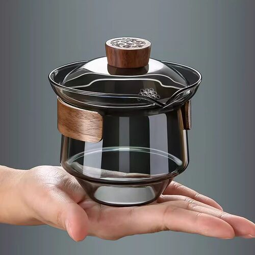 玻璃盖碗防烫茶杯耐热三才盖碗单个泡茶碗大号茶碗带盖家用沏茶壶