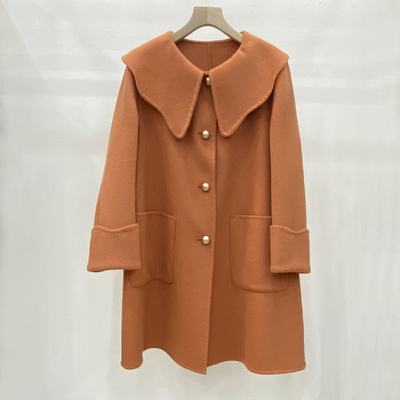 秋冬新款中长羊毛双面羊绒大衣