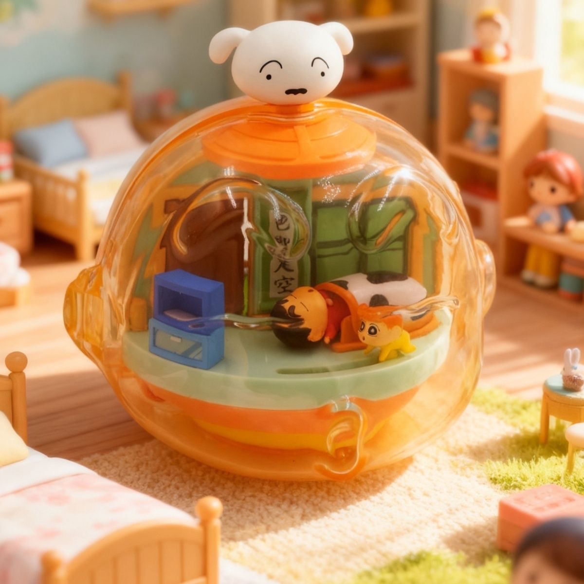 正版蜡笔小新转转乐春日部可爱萌卡通公仔磁力摆件女盲盒手办礼物