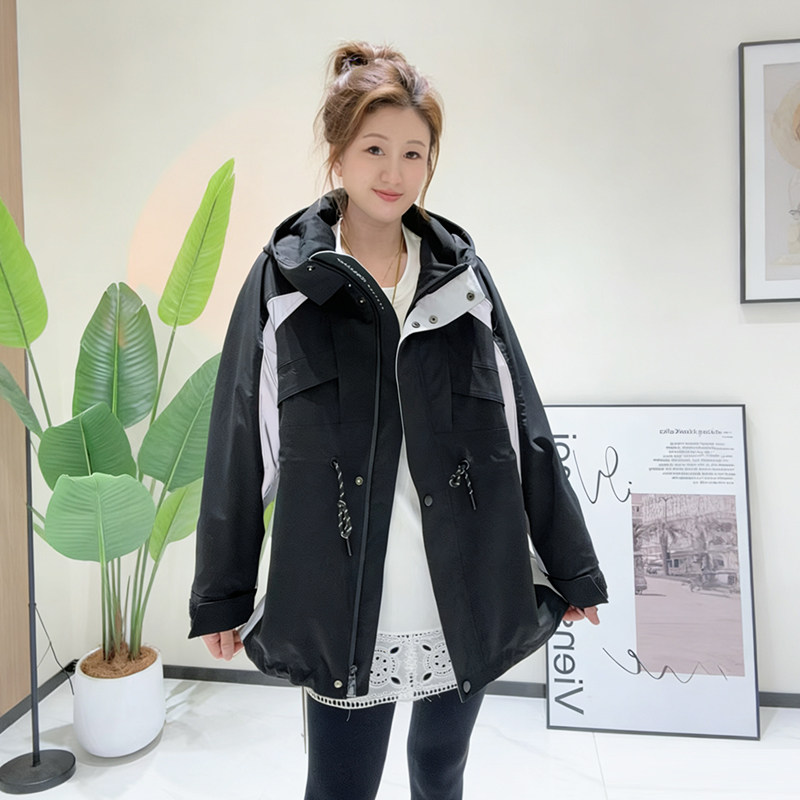 大码女装收腰风衣外套