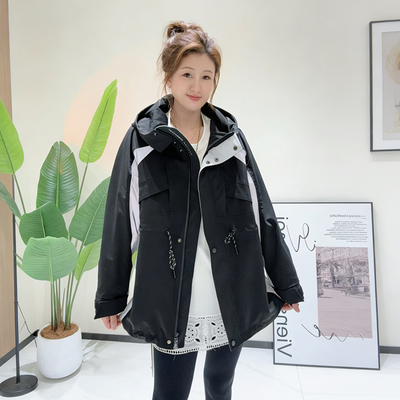 大码女装收腰风衣外套