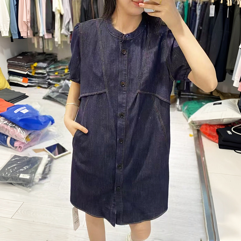 大码女装夏季短袖牛仔裙