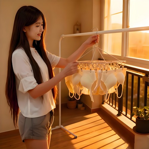 小型晾晒架多夹子晾衣架袜子架