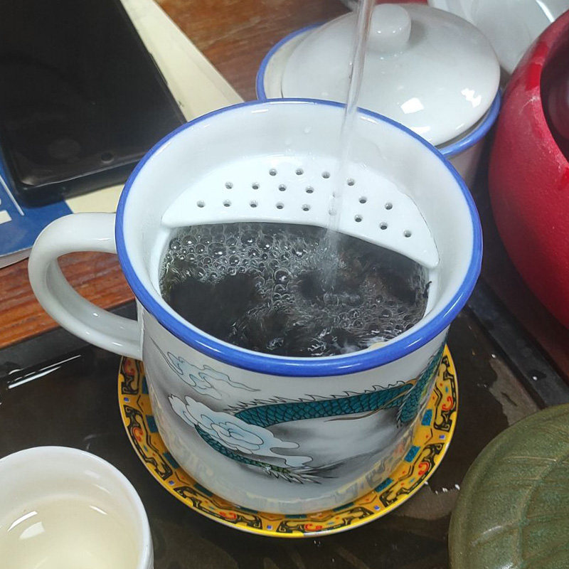 陶瓷大容量马克杯带盖茶杯早餐杯子陶瓷养生茶缸怀旧情侣咖啡水杯