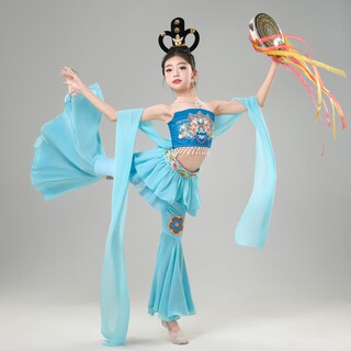 新款中国舞少儿敦煌飞天舞蹈服装儿童民族演出服女童古典舞表演服