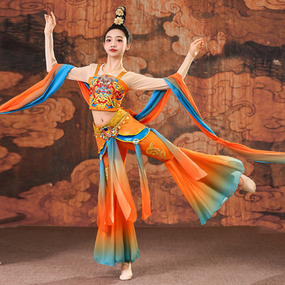 女童敦煌少儿舞蹈服新款飞天乐鼓